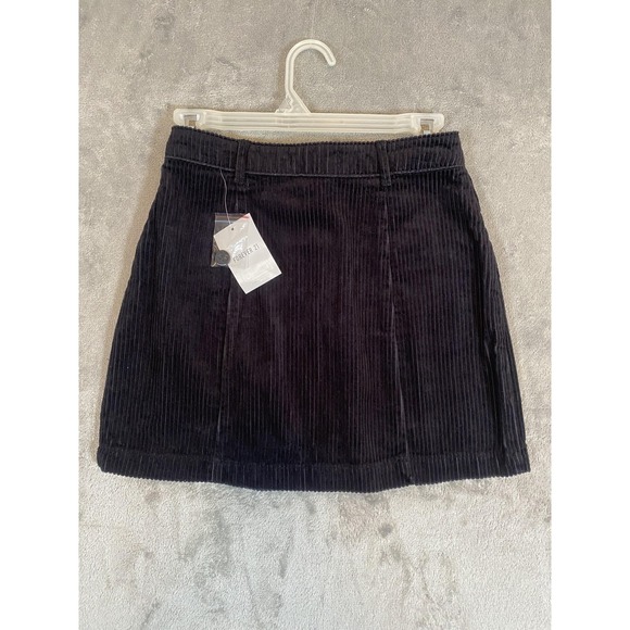 Forever 21 Skirt Womens Small Black Corduroy Button Front Mini Academia New - Picture 10 of 11